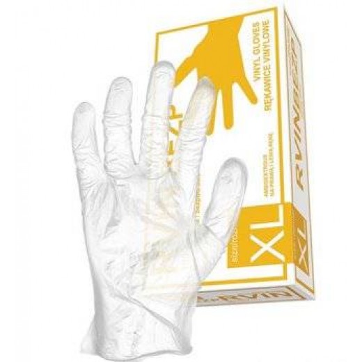 Защитные виниловые перчатки без слоя пудры RVIN-BEZP (арт. 504)