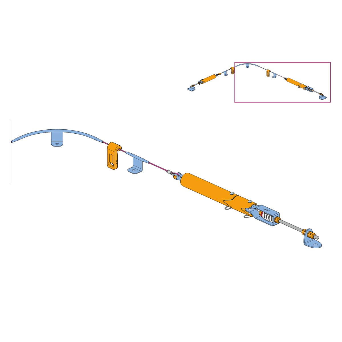 Горизонтальная система страховки GORIZONT 2 для работы на кровле